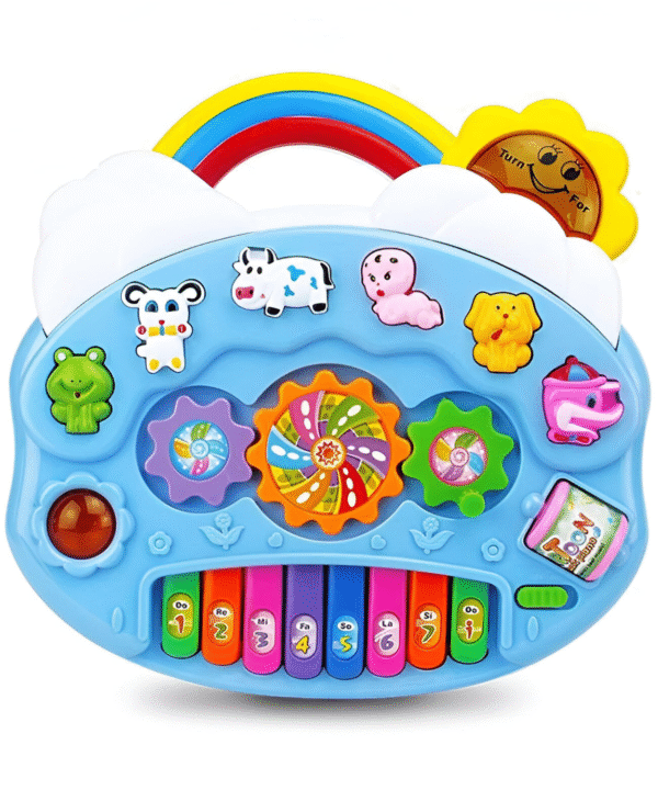 Battery Operated Multifunctional Rainbow Piano with Funny Animal Sounds, Music and Lights Early Learning Educational Toy for for Toddlers Birthday Gifts for Kids Boys Girls 3+