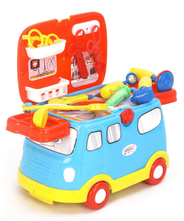 Kids Vehicle Set – 2-in-1 Kitchen / Doctor / Fashion Set with Accessories | Pretend Role Play Toy | Gift for Kids 3+ Years
