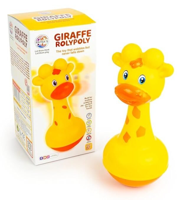 Giraffe Roly Poly Push and Wobble Sound Toy for Kids 8+ Months