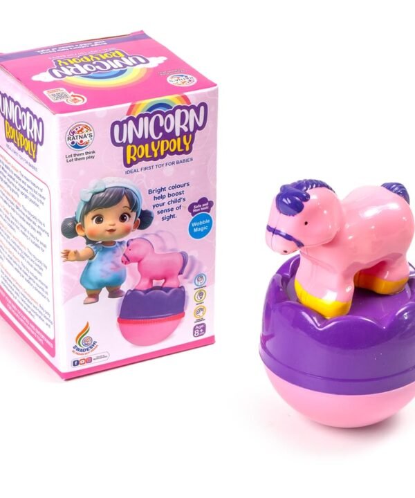 Unicorn Roly Poly Wobbling Bell Sounds Musical Rattling Toy