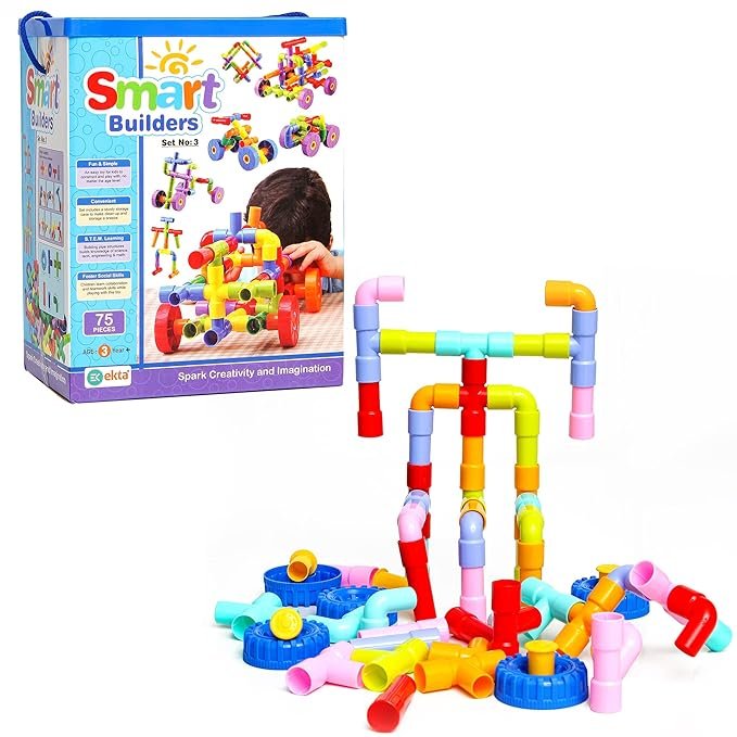 810Gno+T4oL._SX679_ Smart Builders Building Blocks Set-3, Building Blocks for Kids, Block Game for Kids - Image 1