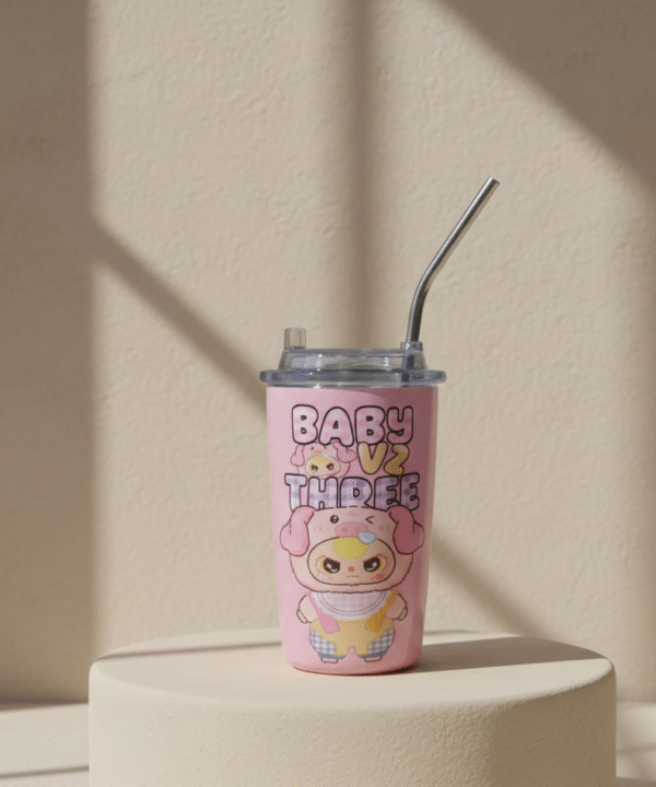 Pink "Baby Three" Stainless Steel Tumbler