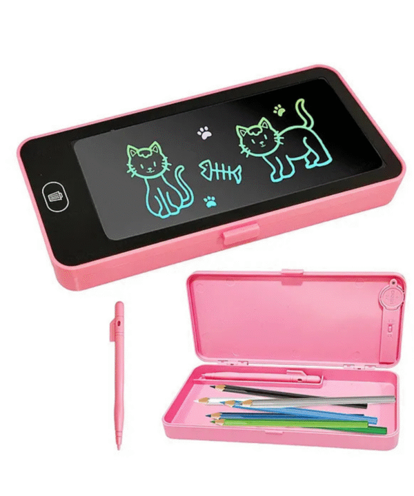 Writing Tablet Pencil Case for Kids 2 in 1 LCD Digital Slate, E-Note Pad, Pencil Box, Doodle Writing Board for School Going, Educational Toys for Kids