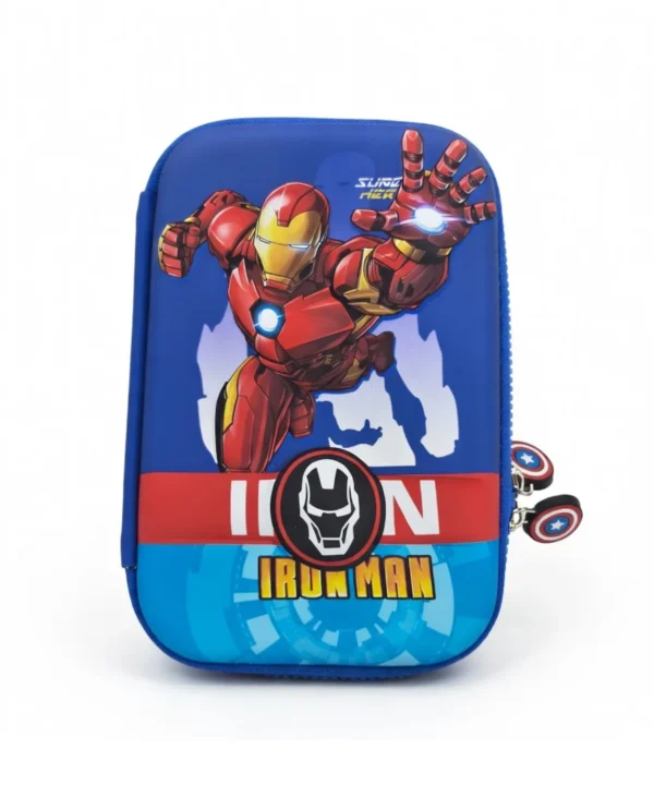 Iron Man Cartoon Pencil Pouch with Repulsor Blast | Avengers School Stationery Organizer
