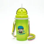 Kids' Straw Sipper Bottle with Adjustable Neck Strap - BPA-Free - 3 Colors - Image 3