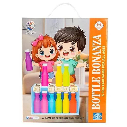 Ratna’s Bottle Bonanza: A Game of Precision and Chance – Classic Fun Fair Bottle Ring Toss Set