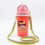 Kids' Straw Sipper Bottle with Adjustable Neck Strap - BPA-Free - 3 Colors - Image 2