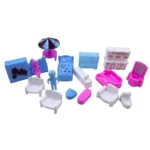 2-in-1 Dollhouse & Fashion Doll Play Set – Includes 19 Miniature Accessories & Foldable Playhouse - Image 4