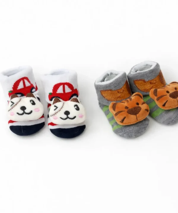 Soft 3D Plush Character Baby Socks (Set of 2)
