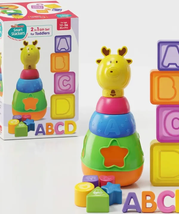 Toymate 2-in-1 Smart Stackers Gift Set for Toddlers (12-36 Months)
